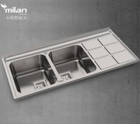 تصویر سینک ظرفشویی میلان مدل ۱۰۱۰ توکار راست 