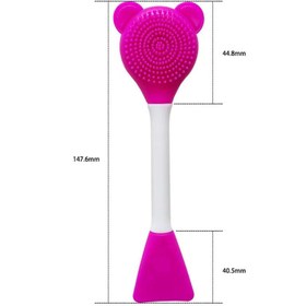 تصویر فیس براش ۲طرفه خرسی مناسب شستشوی صورت و ماسک زدن Double-sided bear face brush suitable for face washing and masking