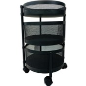 تصویر سبد سیب زمینی و پیاز ساین مدل توری چرخدار 2.5 طبقه 