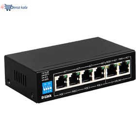 تصویر سوئیچ 6 پورت دی لینک مدل DES-F1006P-E D-Link DES-F1006P-E 6 Port  PoE Switch