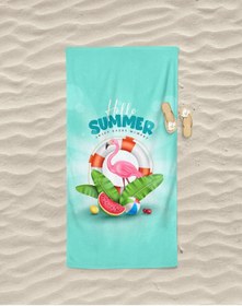 تصویر حوله ساحلی چاپی طرح تابستانی ارایس هوم برند eray home Erays Home Hello Summer Patterned Printed Beach Towel