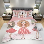 تصویر روتختی دخترانه طرح دختران کد 187 Girl's bedspread, girls design, code 187