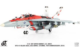 تصویر ماکت جنگنده اف 18 سوپر هورنت نیروی دریای امریکا | Jc Wings 1:72 F/A18F Super Hornet US Navy, VFA-41 Black Aces 