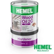 تصویر روغن چوب HEMEL مدل طبیعی دوجزئی حجم ۳۰۰ سی سی 