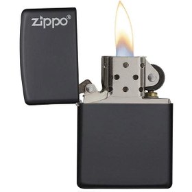 تصویر فندک زیپو لوگو مشکی اورجینال ZIPPO LOGO BLACK