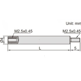 تصویر میله رابط 100 میلیمتر پراب ساعت اندیکاتور اینسایز مدل 2017-6282 INSIZE 6282-2017 extension rod