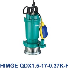 تصویر کفکش ۱۸ متری ۱ اینچ تکفاز 0.5 اسب فلوتردار شیمجه مدل QDX1.5-17-0.37K-F Submersible Pump