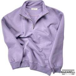 تصویر دورس نیم زیپ رنگی بیسیک ساده با پارچه سه‌نخ پشت کرک – BAZARÈLL colorful basic Hoodie – Premium Three-Thread Fleece by BAZARÈLL 