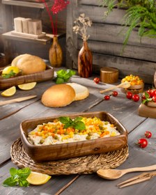 تصویر مرغ خوری چوبی اماهوم CHICK-BOWL کاسه مرغ خوری چوب گردو 2 سایز با یکسال ضمانت