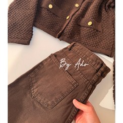 تصویر شلوار جین قهوه ای واید لگ 0364 - ٣٢ 