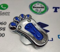 تصویر روکش پدال ترمز تزئینی فلزی رد پا موتور سیکلت استیل آبی 