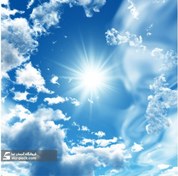تصویر آسمان مجازی طرح خورشید در عمق ابر 