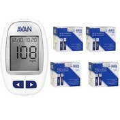 تصویر دستگاه تست قند خون آوان مدل AGM01 به همراه ۲۰۰عدد نوار تست قند آوان 