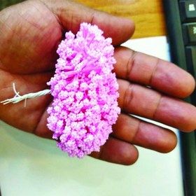 تصویر پرچم گلسازی صورتی رنگ آلما مد طرح پفکی بسته 4 عددی 