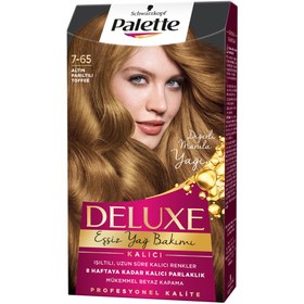 تصویر کیت رنگ مو پلت سری Deluxe شماره 65-7 Palette Deluxe Saç Boyasi 7-65 Altin Parıltı Toffee