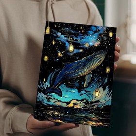 تصویر نقاشی خراشیدنی شبتاب نهنگ سایز A4 بسته ۴ برگی 