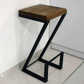 تصویر صندلی اپن چوب فلز مدل آرمان - سفید / مشکی wood & metal cafe chair, Arman model