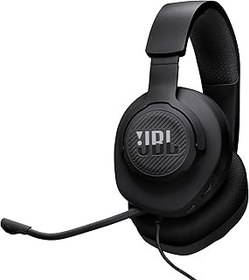 تصویر هدست بازی بیش از حد گوشواره ای JBL Quantum 100m2 با امضای کوانتین JBL ، جک 3.5 میلی متر ، سازگاری چند پلتفرم و میکروفون قابل جابجایی با گزینه MUTE ، سیاه JBL Quantum 100M2 - Wired Gaming Headphones with JBL QuantumSOUND Signature and 3.5 mm Plug, Compatible with Various Gaming Platforms, Detachable Mic with Silent Function, Black