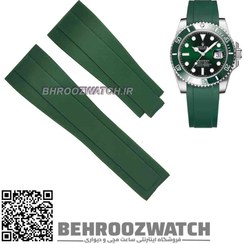 تصویر بند ساعت مچی رولکس ساب مارینر رابر سبز Rolex Daytona Submariner Soft Rubber Strap 