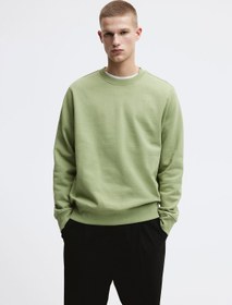 تصویر سویشرت نخی با فیت معمولی برند H&M Regular Fit Cotton Sweatshirt