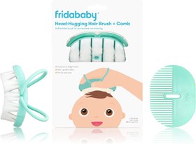 تصویر برس بغل کردن سر نوزاد فریدابیبی + ست شانه ای حالت دهنده - سفید - ارسال 20 روز کاری Fridababy Baby Head-Hugging Hairbrush + Styling Comb Set - White