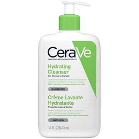 تصویر ژل شستشوی صورت سراوی پوست نرمال تا خشک ، آبرسان قوی اصل اروپا 473 میل CeraVe Hydrating Cleanser 473ml