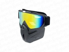 تصویر عینک موتور سواری رنگ فیبر کربنی مدل 18558 