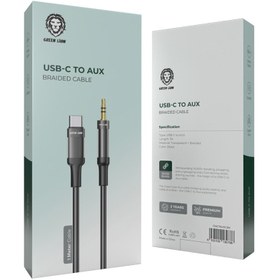 تصویر کابل لایتنینگ به آی یو ایکس گرین لاین Green Lion Lightning To AUX Braided Cable Green Lion Lightning To AUX Braided Cable