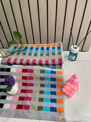 تصویر حوله دست و صورت هاله تبریز طرح مشبک طوسی 