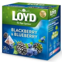 تصویر دمنوش کیسه ای لوید حاوی بلک بری و بلوبری 20 عددی LOYD blackberry and blueberry 