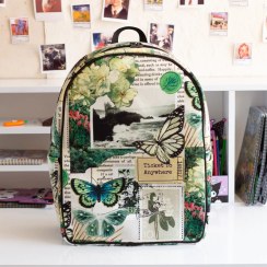 تصویر کوله پشتی طرح پروانه 
