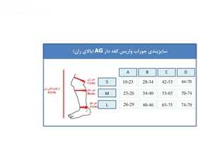 تصویر جوراب واریس AG کف پا تا بالای ران 