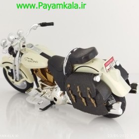 تصویر (سایز بزرگ) ماکت فلزی موتورسیکلت طرح هارلی دیویدسون (Harley Davidson Motor by HAIXING)(1/12) رنگ کرم 