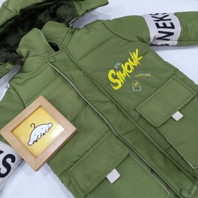 تصویر کاپشن بچگانه سبز 