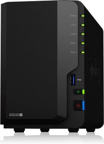 تصویر Synology 2 bay NAS DiskStation DS220+ (Diskless),Black DS220+ 2-bay; 2GB DDR4 DiskStation 