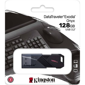 تصویر فلش مموری Kingston مدل USB 3.2 ظرفیت 128 گیگابایت Kingston DataTraveler Exodia Onyx USB3.2 Flash Memory-128GB