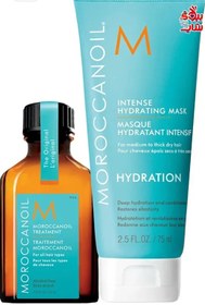 تصویر روغن مو و کاندیشنر موروکن اویل اصل اروپایی HYDRATING SUPER STARS MOROCCAN OIL INTENSE HYDRATING MASK 75ML+MOROCCAN OIL 25ML 