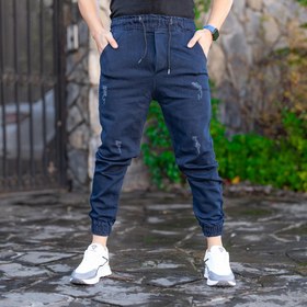 تصویر شلوار اسلش جین مردانه سرمه ای کد 19393 Navy Blue Men's Slash Denim Pants