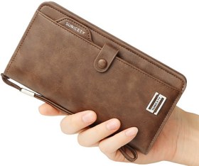 تصویر کیف پول و جاکارتی مردانه بزرگ سانی ستی SUNICETY S3061 Men&#39;s Wallet Zipper Hand Hold Mobile Phone Bag 