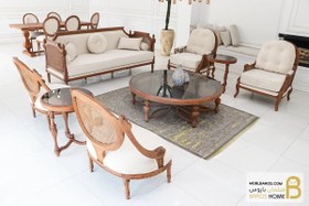 تصویر مبل کلاسیک کاجی ۷ نفره 