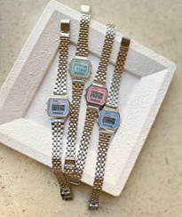 تصویر ساعت زنانه کاسیو نوستالژی صفحه صورتی 