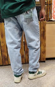 تصویر شلوار مام فیت سفید یخی مردانه پارچه کویر باضمانت دوخت و پارچه - 3 Men's mom fit pants