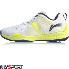 تصویر کفش بدمینتون لی نینگ Li-Ning Falcon-TD White-Yellow 