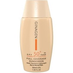 تصویر کرم ضد آفتاب رنگی ژیناژن پوست خشک با spf 50 