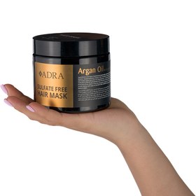 تصویر ماسک مو آرگان آدرا فاقد سولفات مناسب مو خشک و آسیب دیده حجم 400 میلی لیتر Adra Argan Hair Mask 400ml