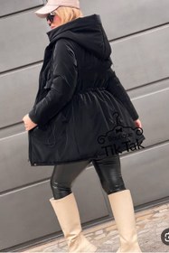 تصویر کاپشن ماه بانو تو خز بعبعی - مشکی 