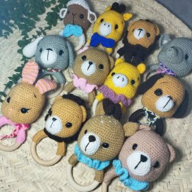 تصویر جغجغه بافت چوبی حیوانات 