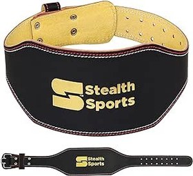 تصویر کمربند وزنه برداری چرم طبیعی Stealth Sports - کمربند پشتی 6 اینچی دو شاخه - کمربند وزنه برداری برای کمر و کمر - کمربند بدنسازی Deadlift برای مردان و زنان - ارسال 20 روز کاری Stealth Sports Genuine Leather Weight Lifting Belt –Double Prong 6-inch Back Support Belt – Weightlifting Belt for lower Back and Lumbar Support – Deadlift Gym Belt for Men and Women