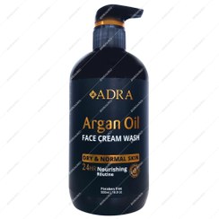 تصویر ژل شستشوی صورت پوست خشک تا نرمال کرمی روغن آرگان آدرا 500 میل 