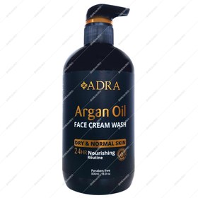 تصویر ژل شستشوی صورت پوست خشک تا نرمال کرمی روغن آرگان آدرا 500 میل 